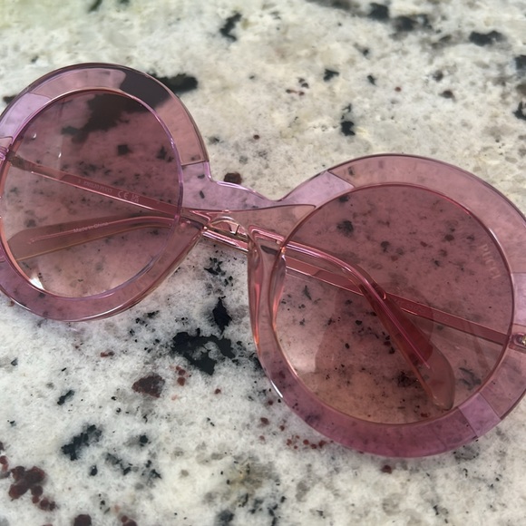 Emilio Pucci Pink Purple Oversized Round Sunglasses - Picture 3 of 7